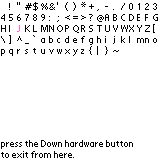 ASCII symbols used in kMoria